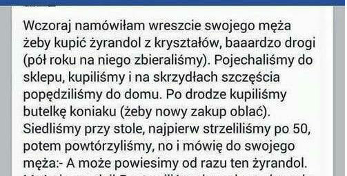 Nowy żyrandol. Gdyby tylko mąż się dowiedział...