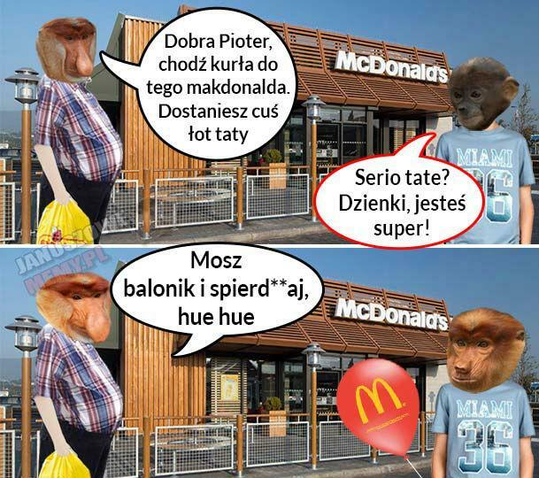 Pioterek w makdonaldzie :D