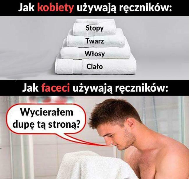 Tak faceci używają ręczników :D