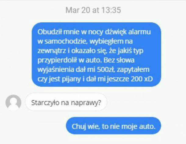 Wypadek w środku nocy