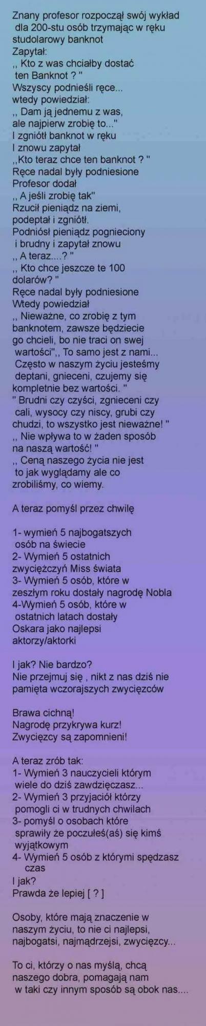 Historia, która daje do myślenia. Prawda, że lepiej?