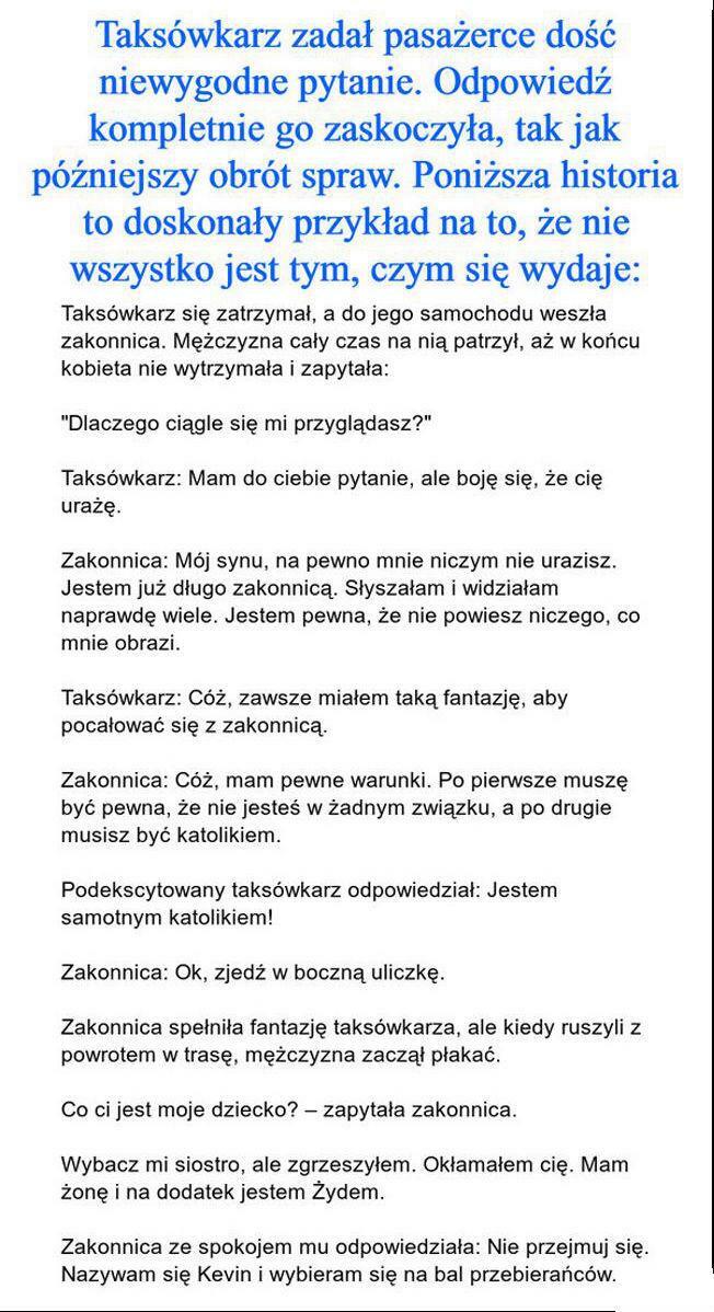 Taksówkarz i zakonnica