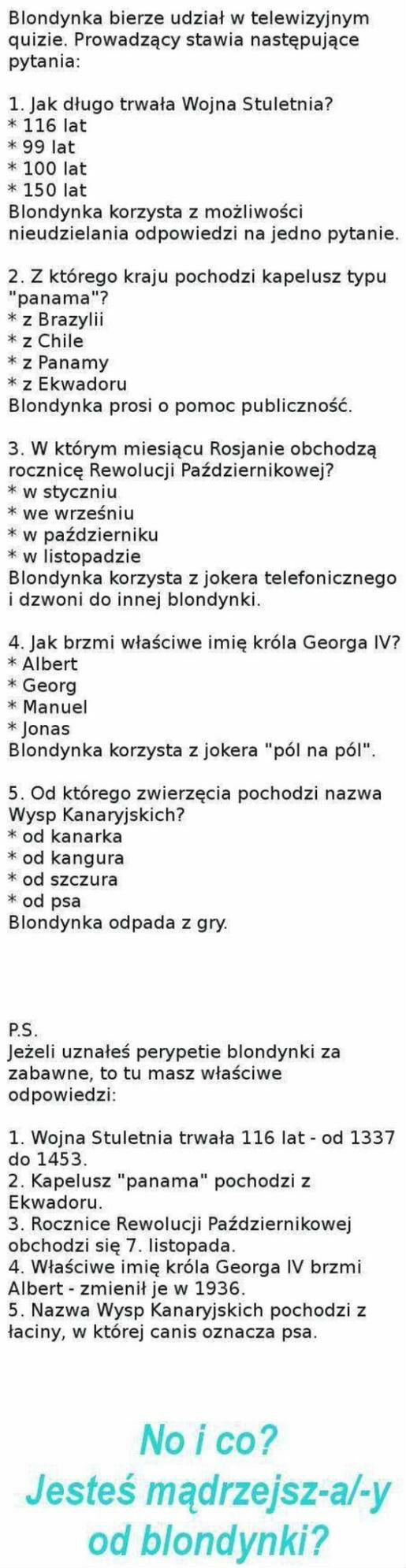 Jesteś mądrzejszy od blondynki?