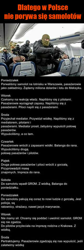 Dlatego w Polsce nie porywa się samolotów :D