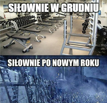 Siłownie w grudniu vs siłownie w nowym roku :D