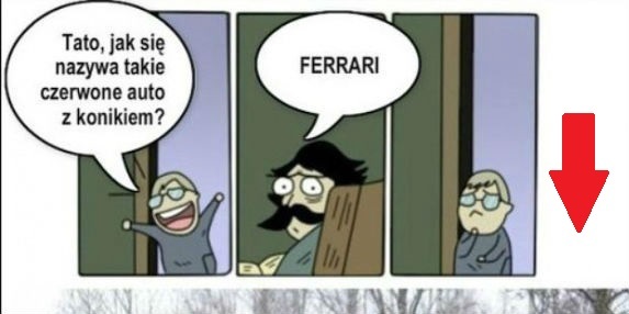 Czerwony pojazd z konikiem :D