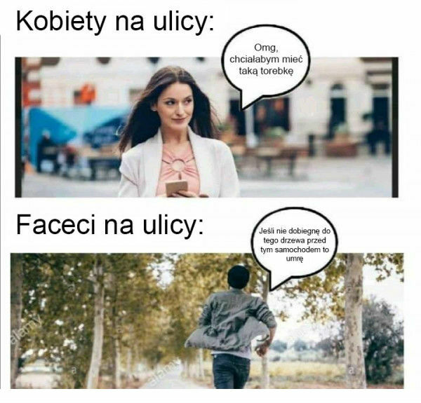 Kobiety na ulicy vs mężczyźni