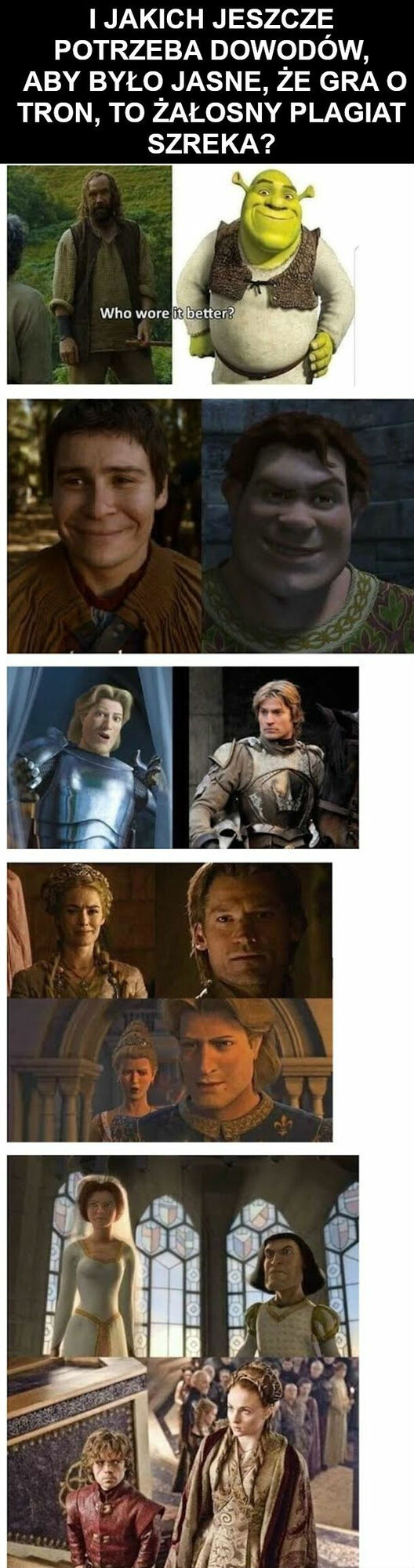 Gra o Tron to żałosny plagiat Shreka. Oto dowody :D