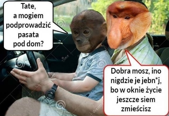 Mały Pjoter kierowcą :D
