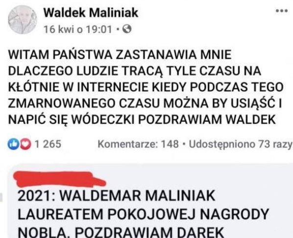 Laureat Pokojowej Nagrody Nobla :D