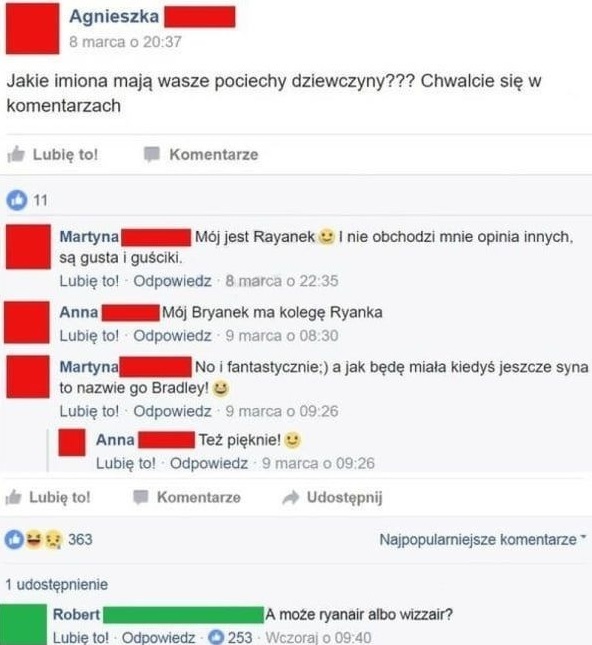 Rozmowa o imionach pociech :D