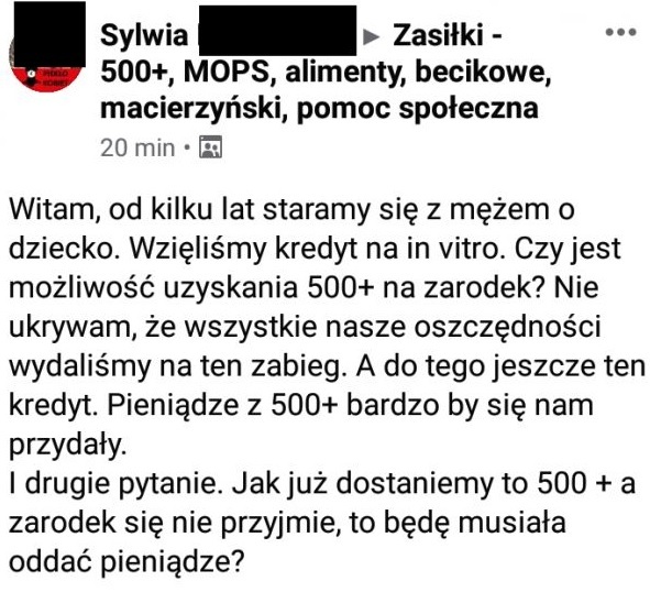 500+ na zarodek