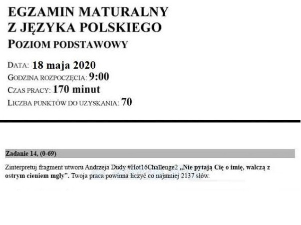 Matura z polskiego 2020 :D