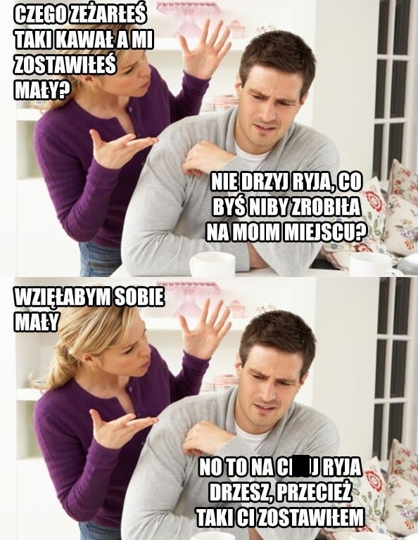 Kłótnia o większy kawałek :D