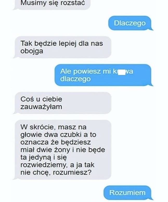 Racjonalny powód rozstania :D