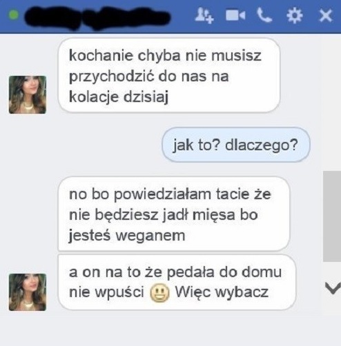 Kolacja u jej rodziców :D