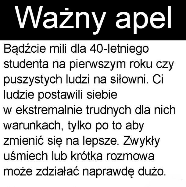 Ważny apel