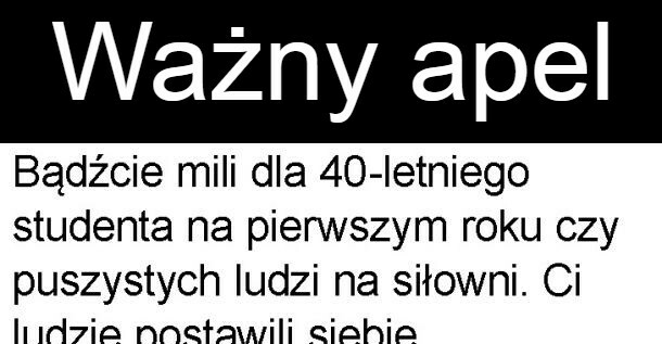 Ważny apel
