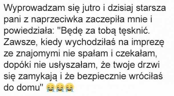 Wzruszające słowa starszej pani