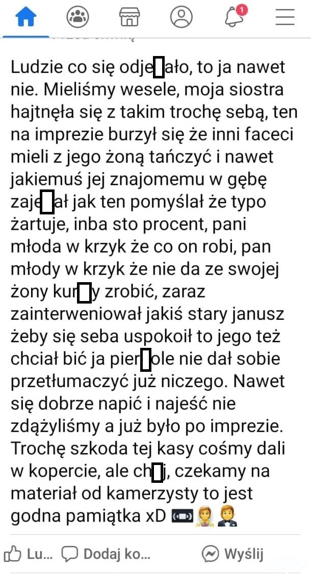 Relacja z wesela :D