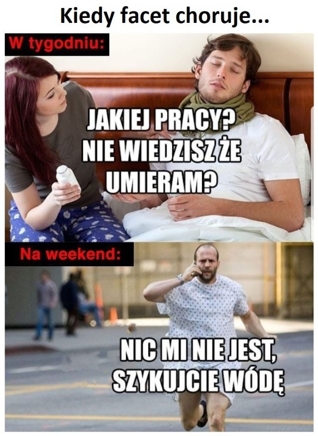 Choroba faceta w tygodniu vs w weekend :D