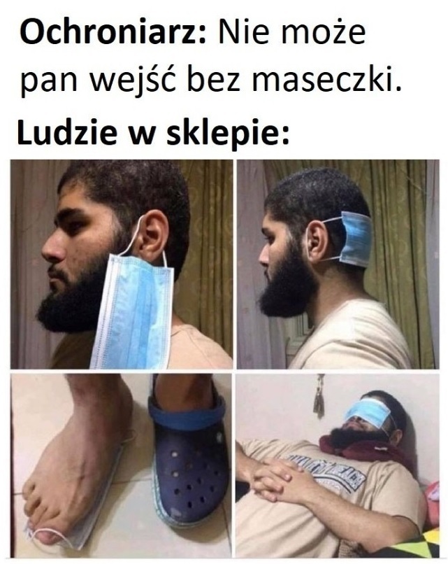 Kreatywne noszenie maseczki :D