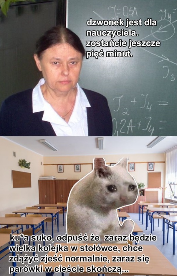 Dzwonek jest dla nauczyciela :D