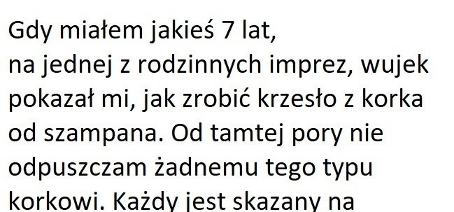 Krzesło z korka od szampana