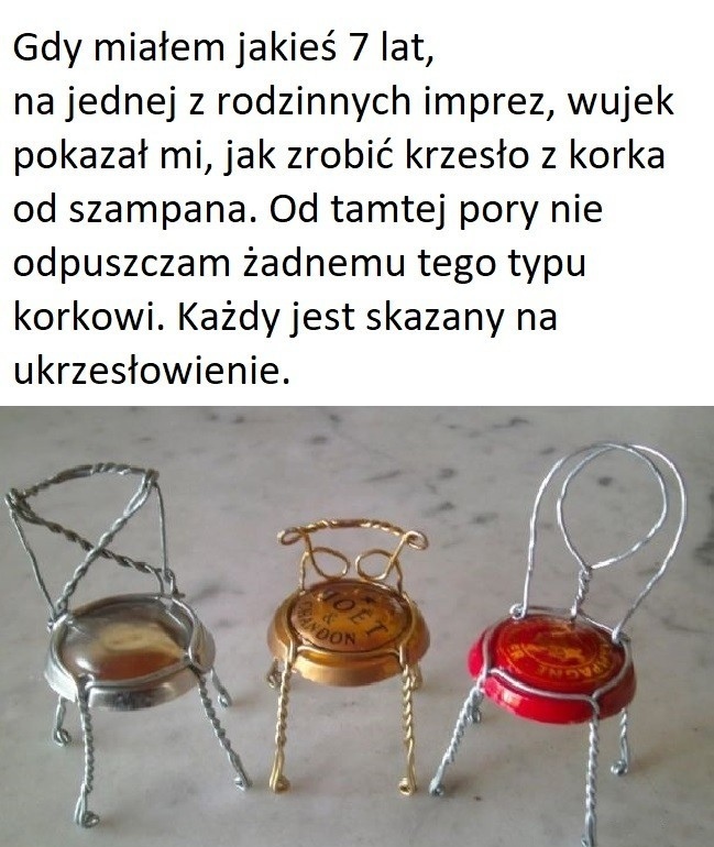 Krzesło z korka od szampana