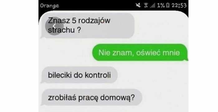 5 rodzajów strachu