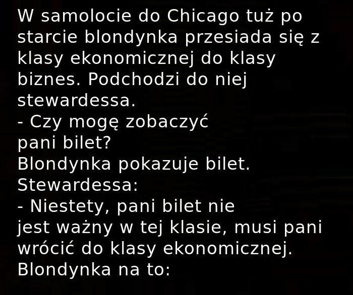 Blondynka w samolocie
