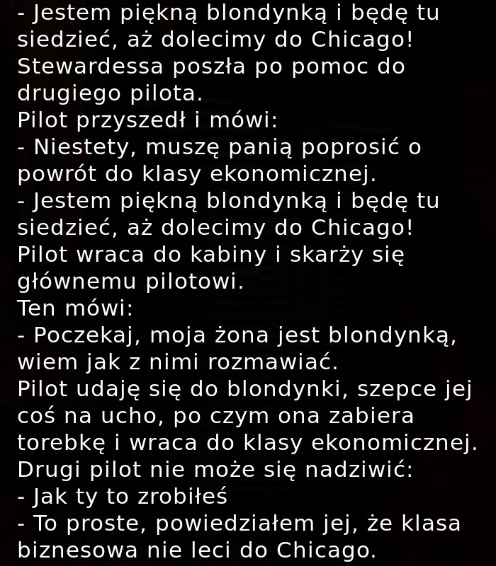 Blondynka w samolocie