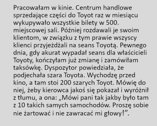 Seans dla właścicieli Toyoty 