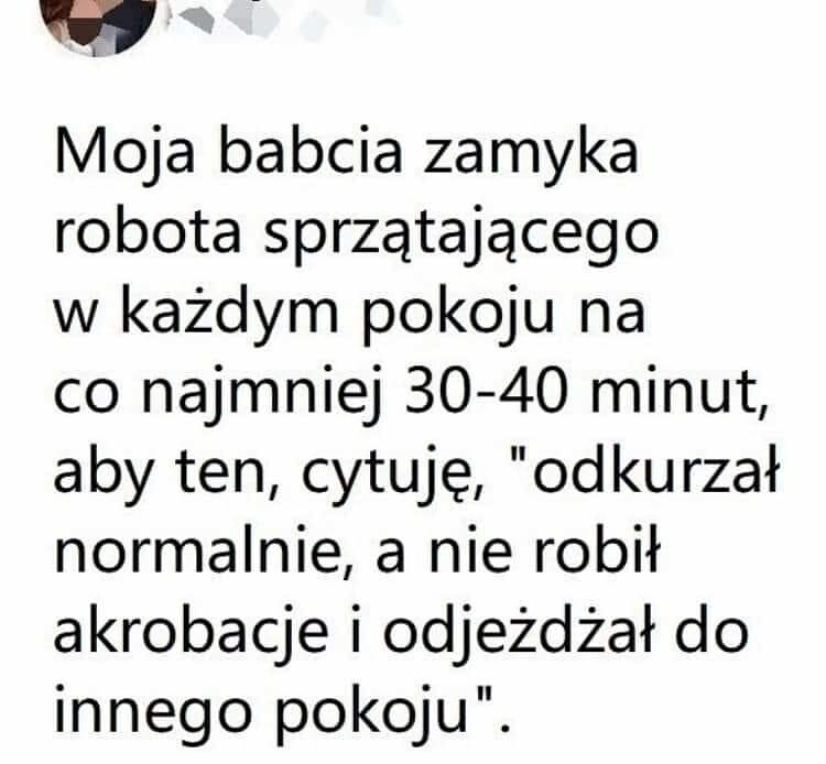 Babcia i robot sprzątający