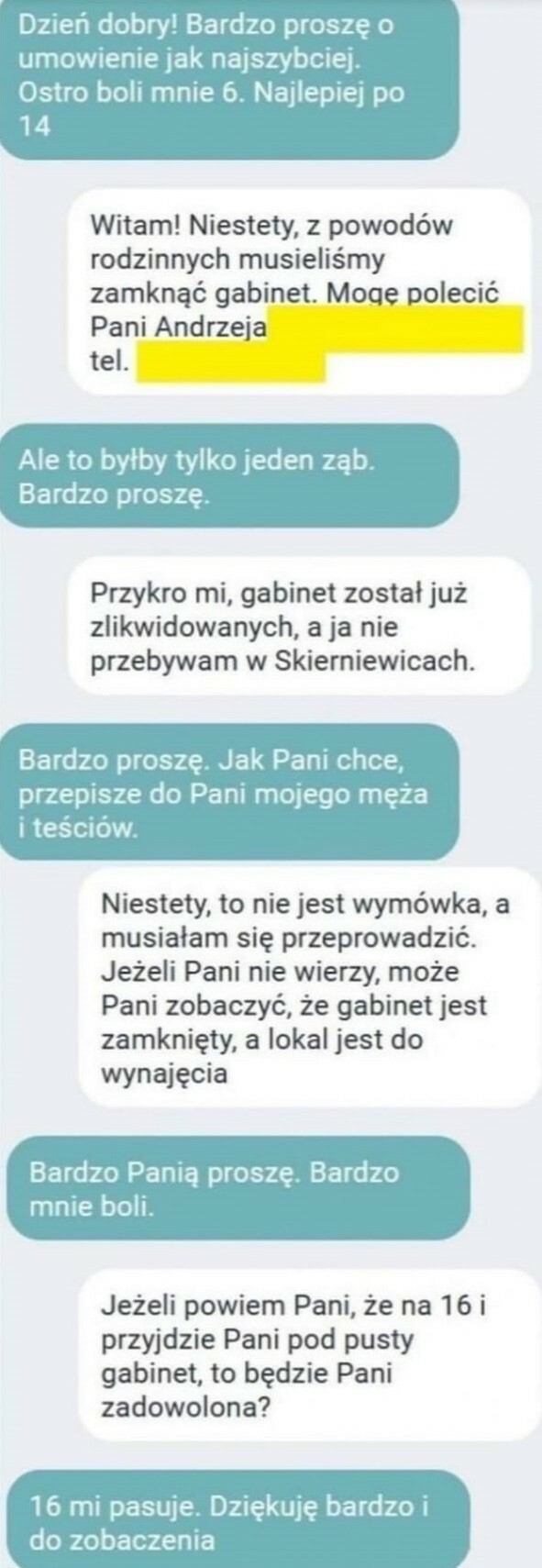Dentysta pilnie potrzebny
