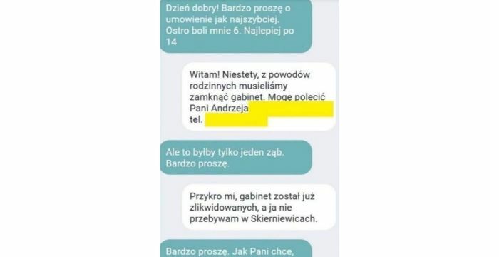 Dentysta pilnie potrzebny