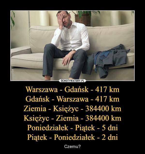 odległości w weekend