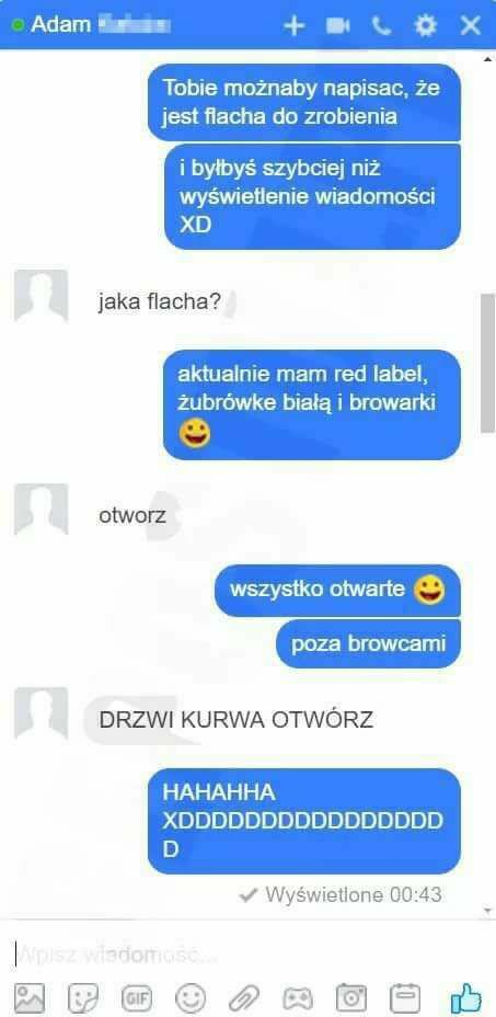 Moja reakcja, kiedy do zrobienia jest flacha...