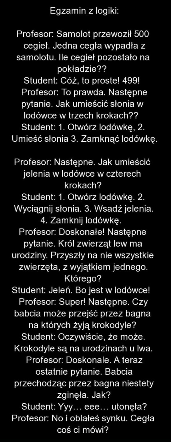 Egzamin z logiki...