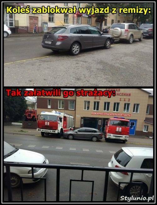 Zablokował wyjazd z remizy. Odpowiedź strażaków: