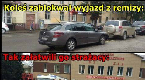 Zablokował wyjazd z remizy. Odpowiedź strażaków: