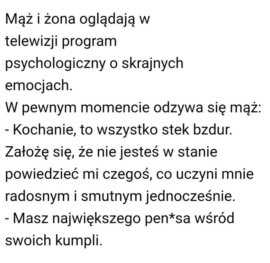 Jak uczynić męża radosnym i smutnym jednocześnie