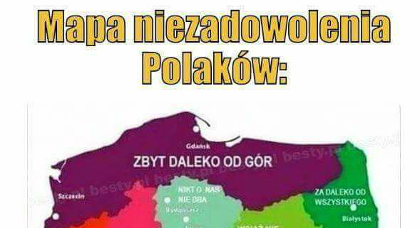 Mapa niezadowolenia Polaków: