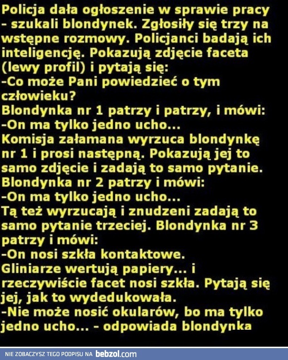 Ogłoszenie o pracę w policji 