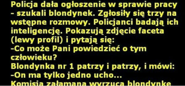 Ogłoszenie o pracę w policji 
