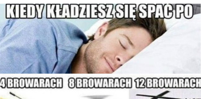 Kiedy położysz się do łóżka po alkoholu...