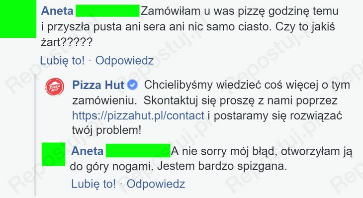 Żart z pizzą
