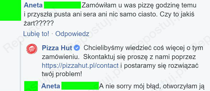 Żart z pizzą