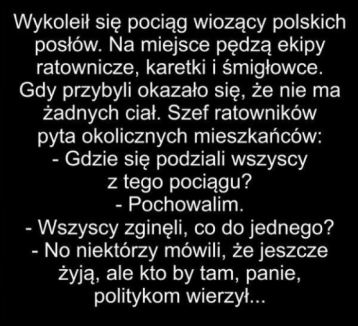 Wykolejenie się pociągu z posłami