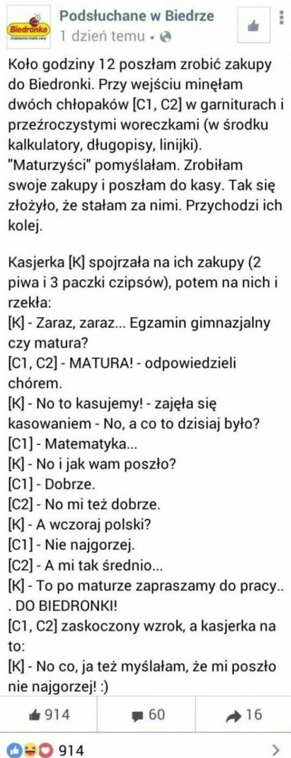 Mistrzowska odpowiedź kasjerki 